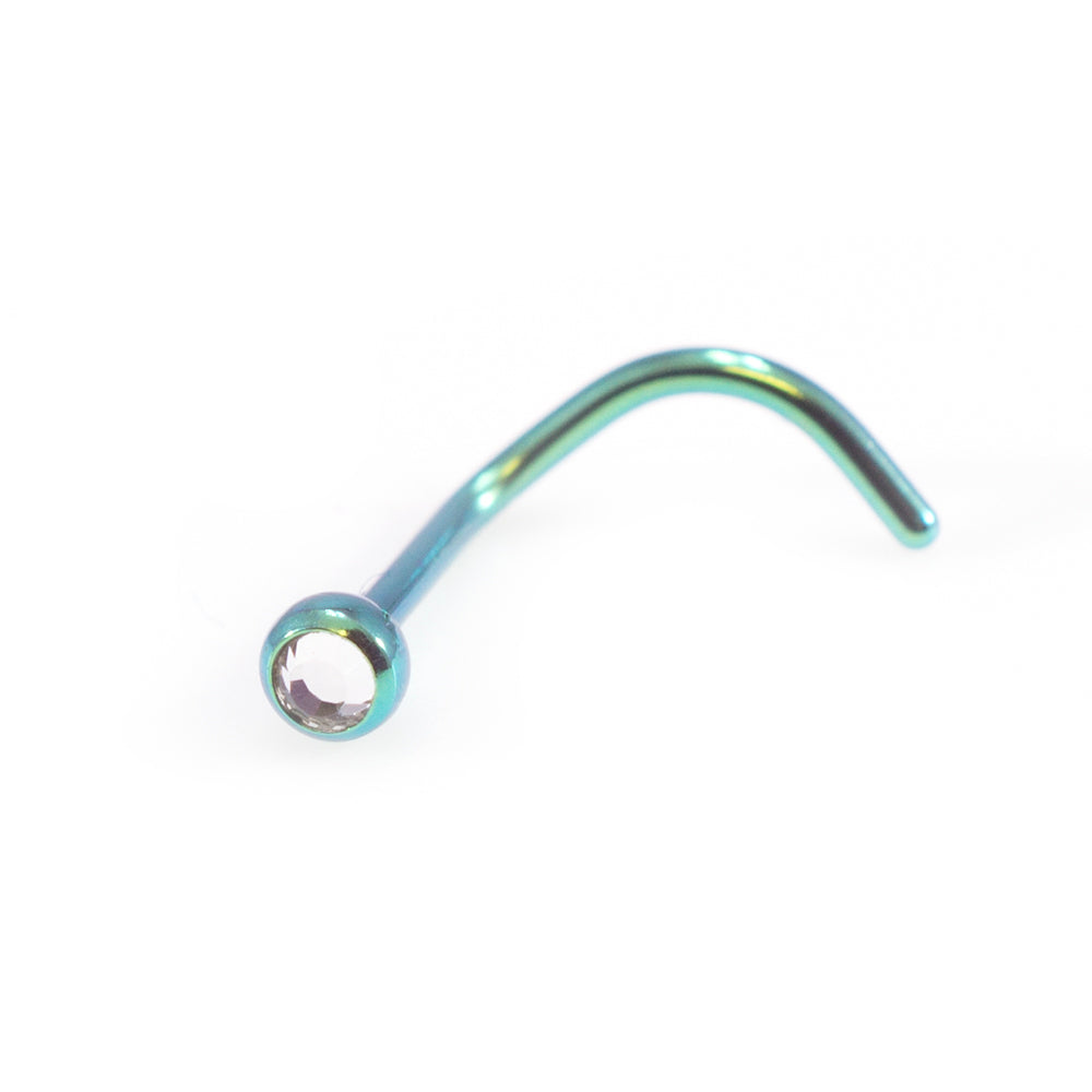 Titanium 18 Gauge Nose Screw with 3mm Round CZ - photo 7
