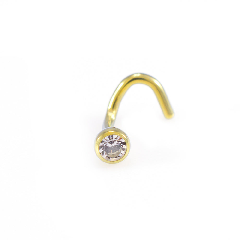 Titanium 18 Gauge Nose Screw with 3mm Round CZ - photo 9