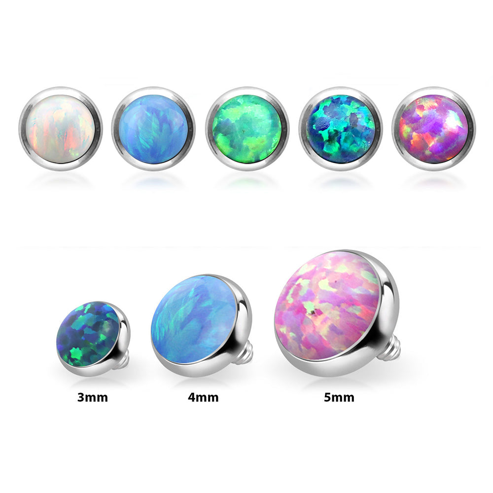 Titanium 14 Gauge Dermal Anchor Top with Synthetic Opal