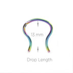 Surgical Steel Anodized Titanium Septum Ring Retainer 16 Gauge U Shape - Kruelty - Photo 4