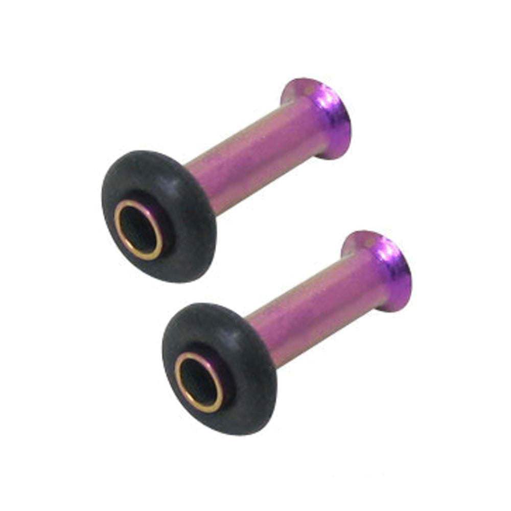Titanium 8 Gauge Single Flare Ear Tunnels in Purple - Pair