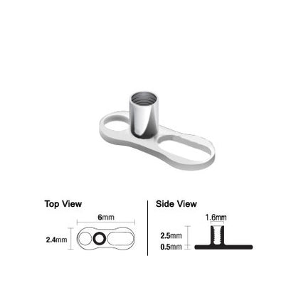 Titanium Dermal Anchor with 2 Holes - photo 2