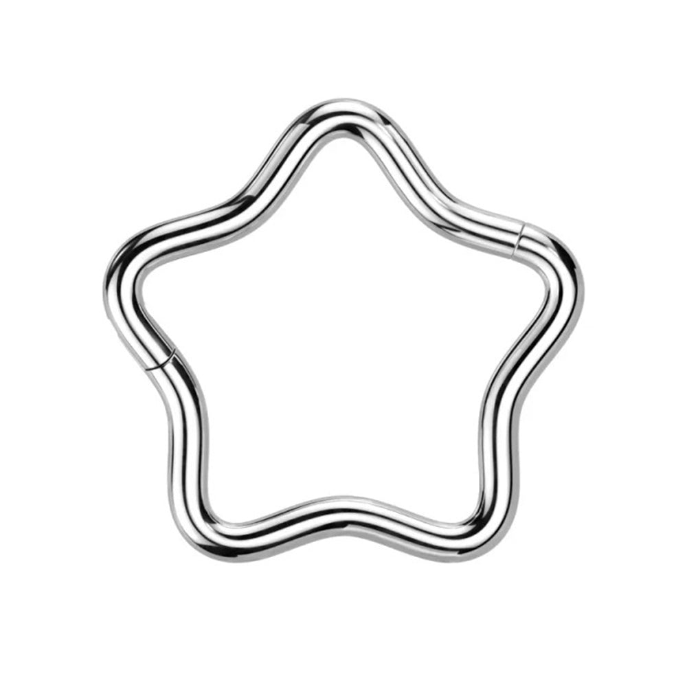 Titanium Star Hinged Segment Ring 18 Gauge 8mm & 10mm - 3 Colors - photo 4