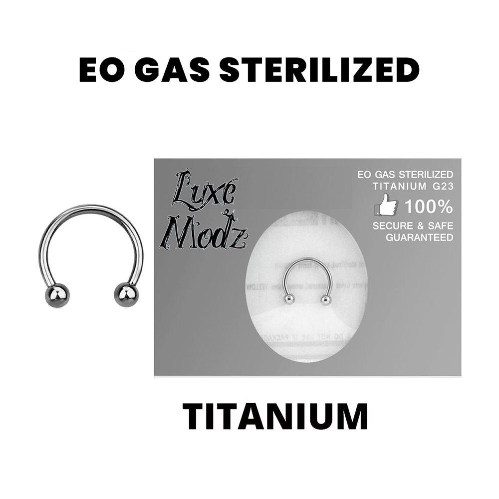 Titanium 16 Gauge Sterilized Ball Horseshoe Circular Barbell
