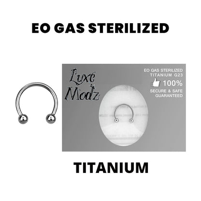 Titanium 16 Gauge Sterilized Ball Horseshoe Circular Barbell