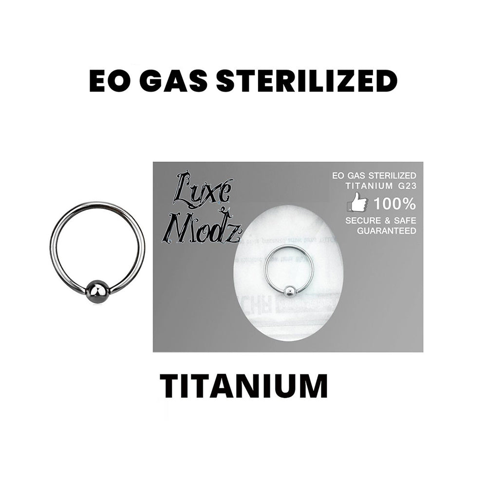 Titanium 16 Gauge Sterilized Captive Bead Ring with 3mm Ball