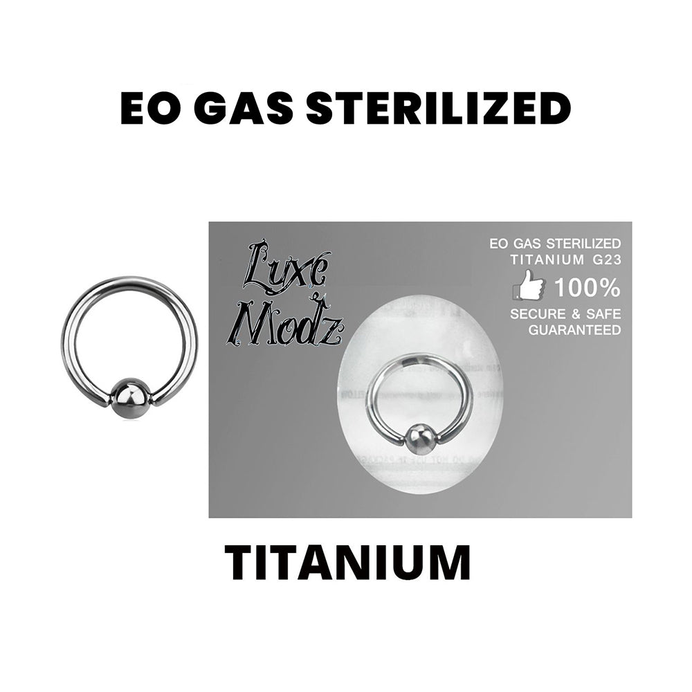 Titanium 14 Gauge Sterilized Captive Bead Ring with 4mm Ball