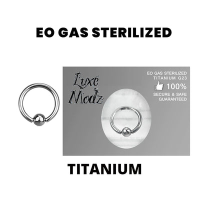 Titanium 14 Gauge Sterilized Captive Bead Ring with 4mm Ball
