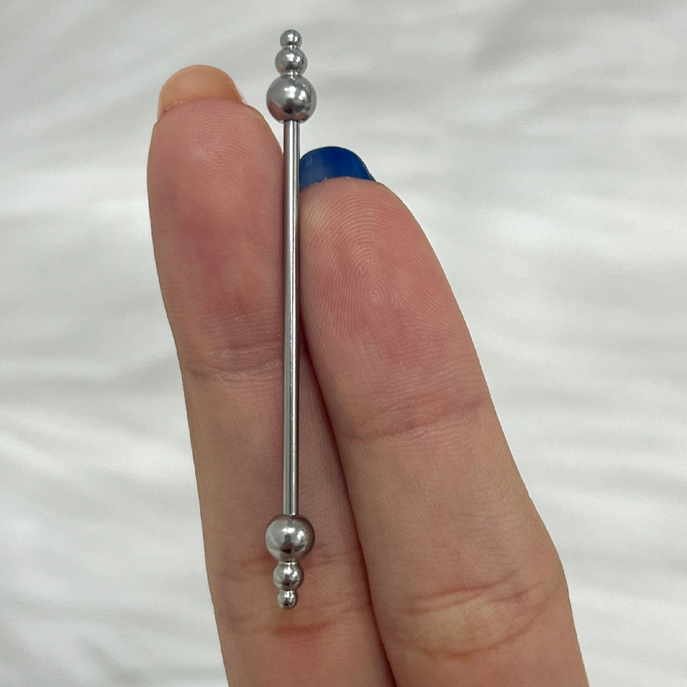 Titanium 14 Gauge Triple Ball Spike Industrial Barbell