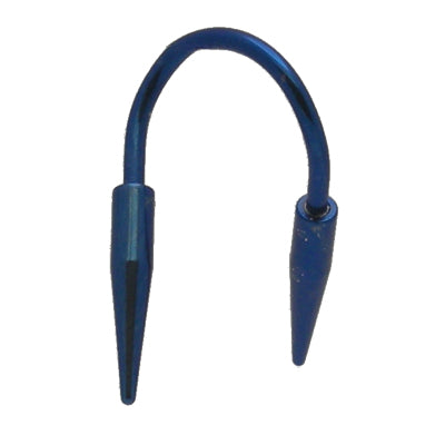 Blue Titanium 14 Gauge Twister Ring with Spiked Ends