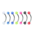 Titanium 16 Gauge UV Glow Beach Ball Curved Barbell