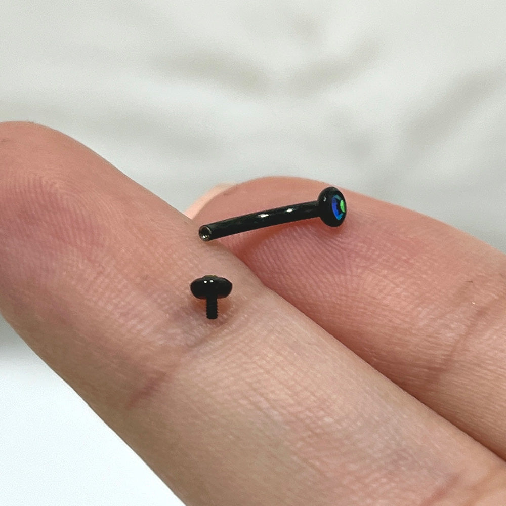 Titanium Curved Eyebrow Barbell 16G 8mm with CZ - photo 4