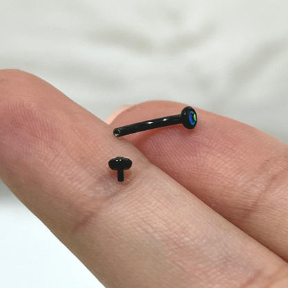 Titanium Curved Eyebrow Barbell 16G 8mm with CZ - photo 4