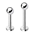 Titanium 16 Gauge Extra Long Flat Back Labret Studs