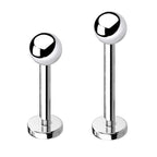 Titanium 16 Gauge Extra Long Flat Back Labret Studs