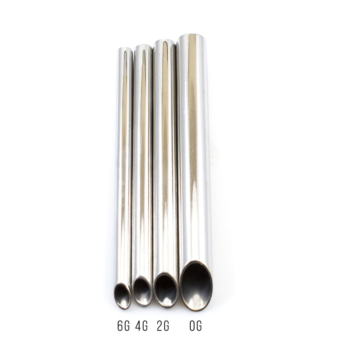 Stainless Steel Piercing Needle Receiving Tube - 6 to 0 Gauge - 4 Pack - Kruelty - Photo 2
