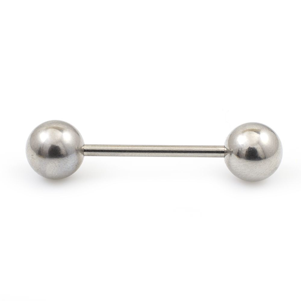 Surgical Steel 14 Gauge Straight Barbell with 8mm Balls