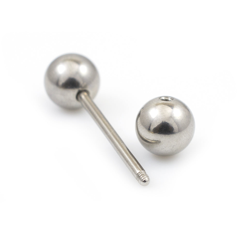 Surgical Steel 14 Gauge Straight Barbell with 8mm Balls - photo 2