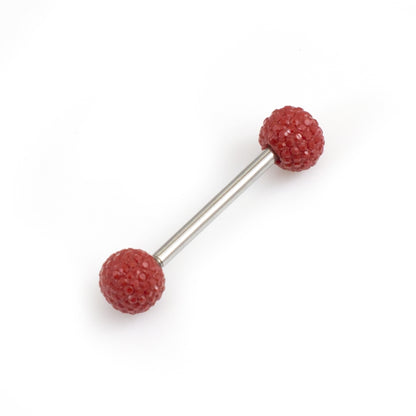 Surgical Steel 14 Gauge Tongue Barbell with Acrylic Textured Balls - photo 13