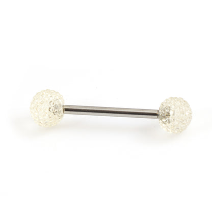 Surgical Steel 14 Gauge Tongue Barbell with Acrylic Textured Balls - photo 15