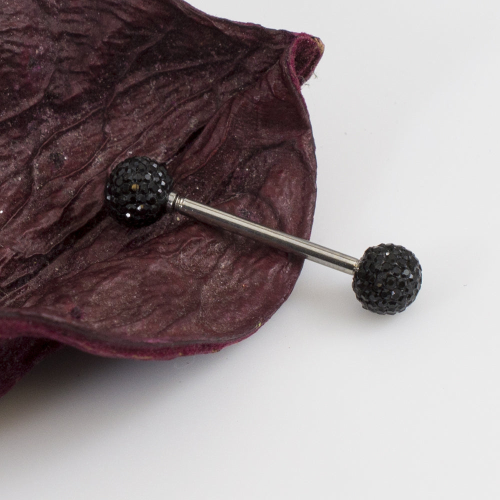 Surgical Steel 14 Gauge Tongue Barbell with Acrylic Textured Balls - photo 16