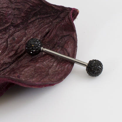 Surgical Steel 14 Gauge Tongue Barbell with Acrylic Textured Balls - photo 16