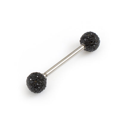 Surgical Steel 14 Gauge Tongue Barbell with Acrylic Textured Balls - photo 3