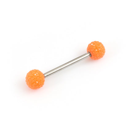 Surgical Steel 14 Gauge Tongue Barbell with Acrylic Textured Balls - photo 6