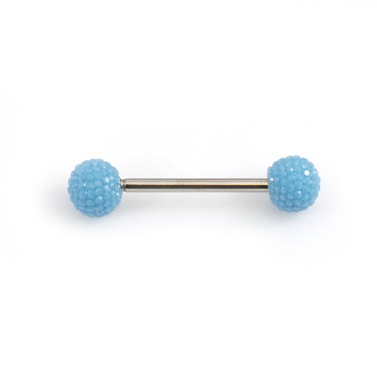 Surgical Steel 14 Gauge Tongue Barbell with Acrylic Textured Balls - photo 10