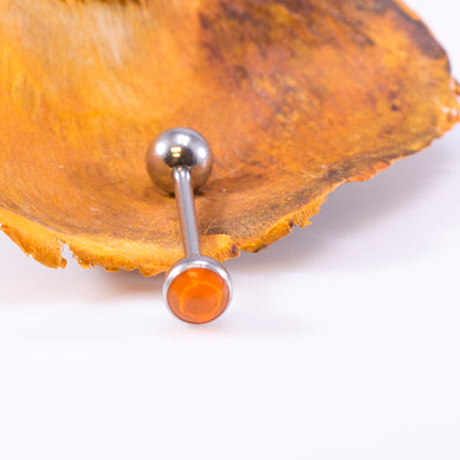 Surgical Steel 14 Gauge Tongue Barbell with UV Glow Synthetic Opal - photo 11