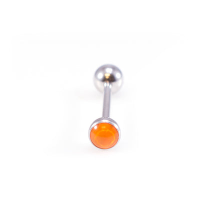 Surgical Steel 14 Gauge Tongue Barbell with UV Glow Synthetic Opal - photo 8