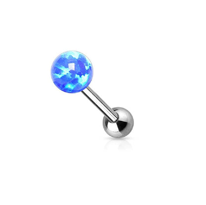 Surgical Steel 14 Gauge Tongue Barbell with Opal Ball - photo 2