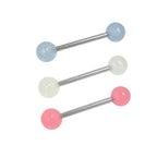 Surgical Steel 14 Gauge Tongue Barbell with Glow in the Dark Beads - photo 2