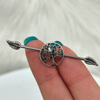 Surgical Steel 14 Gauge Tree of Life Industrial Barbell