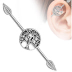 Surgical Steel 14 Gauge Tree of Life Industrial Barbell