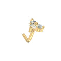 Gold Plated Surgical Steel 20 Gauge L Shaped Nose Stud