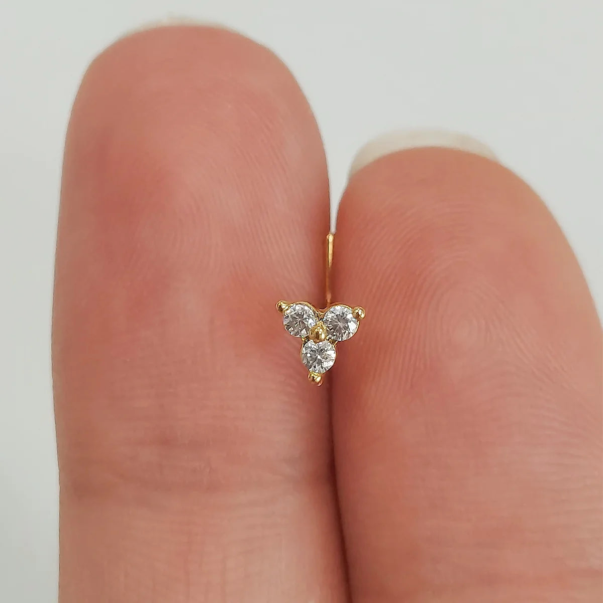 Gold Plated Surgical Steel 20 Gauge L Shaped Nose Stud