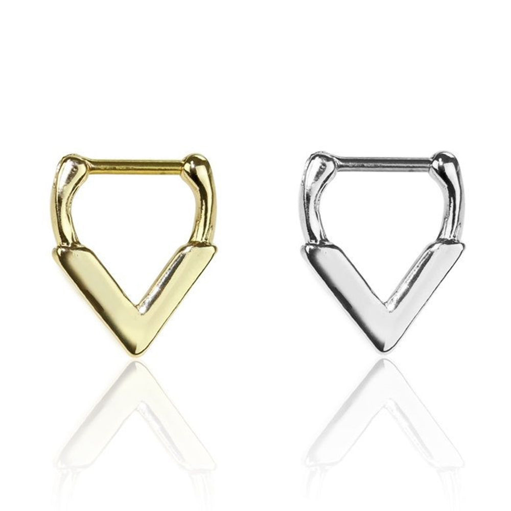 Surgical Steel 14 Gauge Triangle Victory Drop Septum Clicker - 6mm