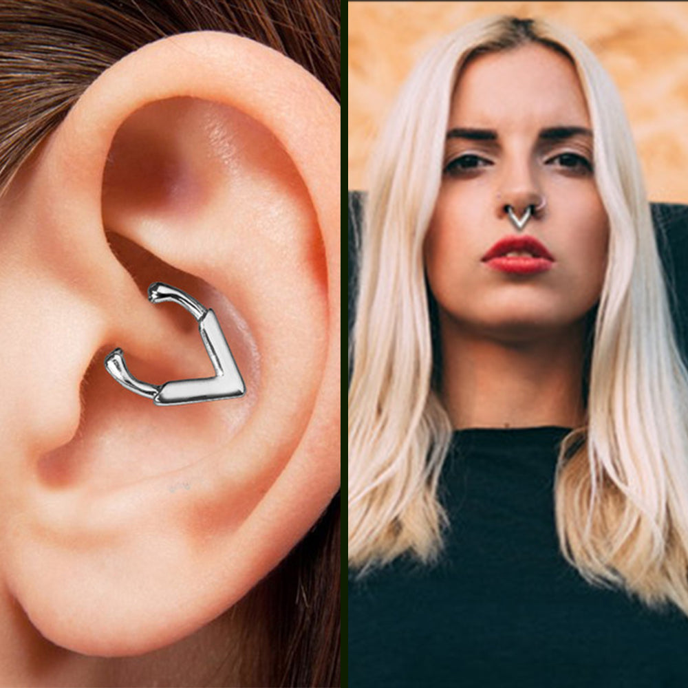 Surgical Steel 14 Gauge Triangle Victory Drop Septum Clicker - 6mm - photo 2