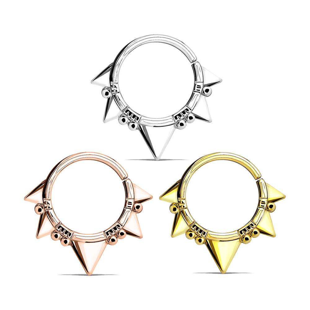 Surgical Steel 16 Gauge Bendable Hoop Ring with Ball Spike Tribal