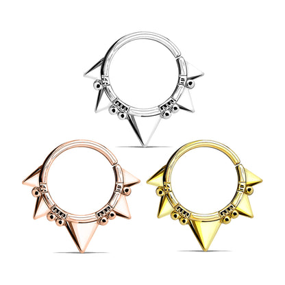 Surgical Steel 16 Gauge Bendable Hoop Ring with Ball Spike Tribal