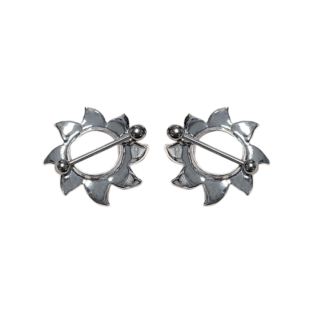Surgical Steel 14 Gauge Tribal Blade Nipple Shield 18mm - Pair