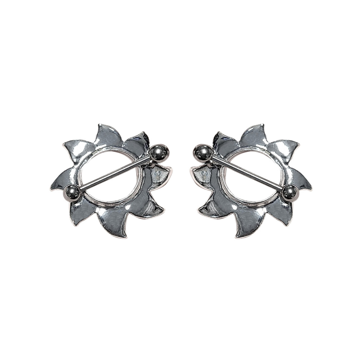 Surgical Steel 14 Gauge Tribal Blade Nipple Shield 18mm - Pair