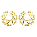 Surgical Steel Clip On Nipple Ring with Gold Tribal Heart - Pair