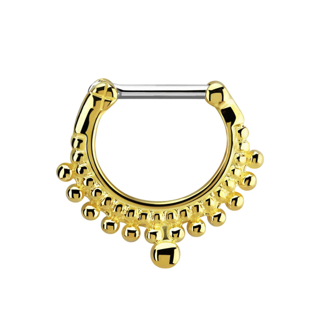 Surgical Steel Hinged Segment Ring 16G 6mm & 8mm with Tribal Ball