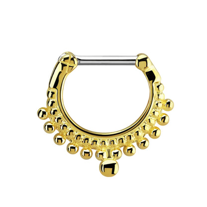 Surgical Steel Hinged Segment Ring 16G 6mm & 8mm with Tribal Ball