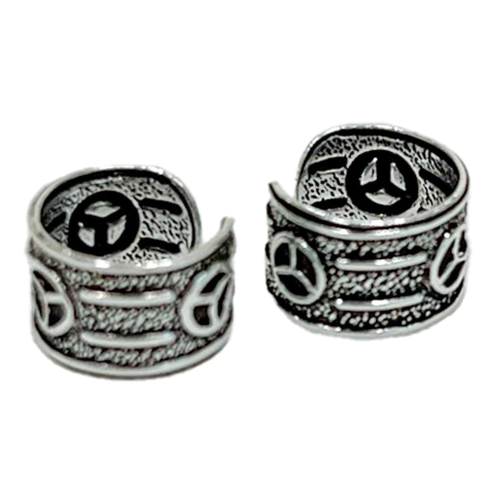 Sterling Silver Adjustable Peace Sign Ear Cuff 6mm - photo 2
