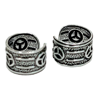 Sterling Silver Adjustable Peace Sign Ear Cuff 6mm - photo 2