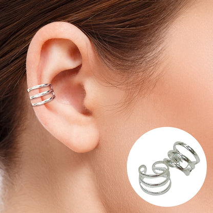 Sterling Silver Adjustable Spiral Triple-Band Ear Cuff - photo 9