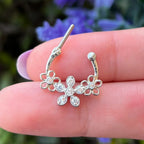 Surgical Steel 16 Gauge Hinged Septum Clicker with CZ Triple Flower - photo 2